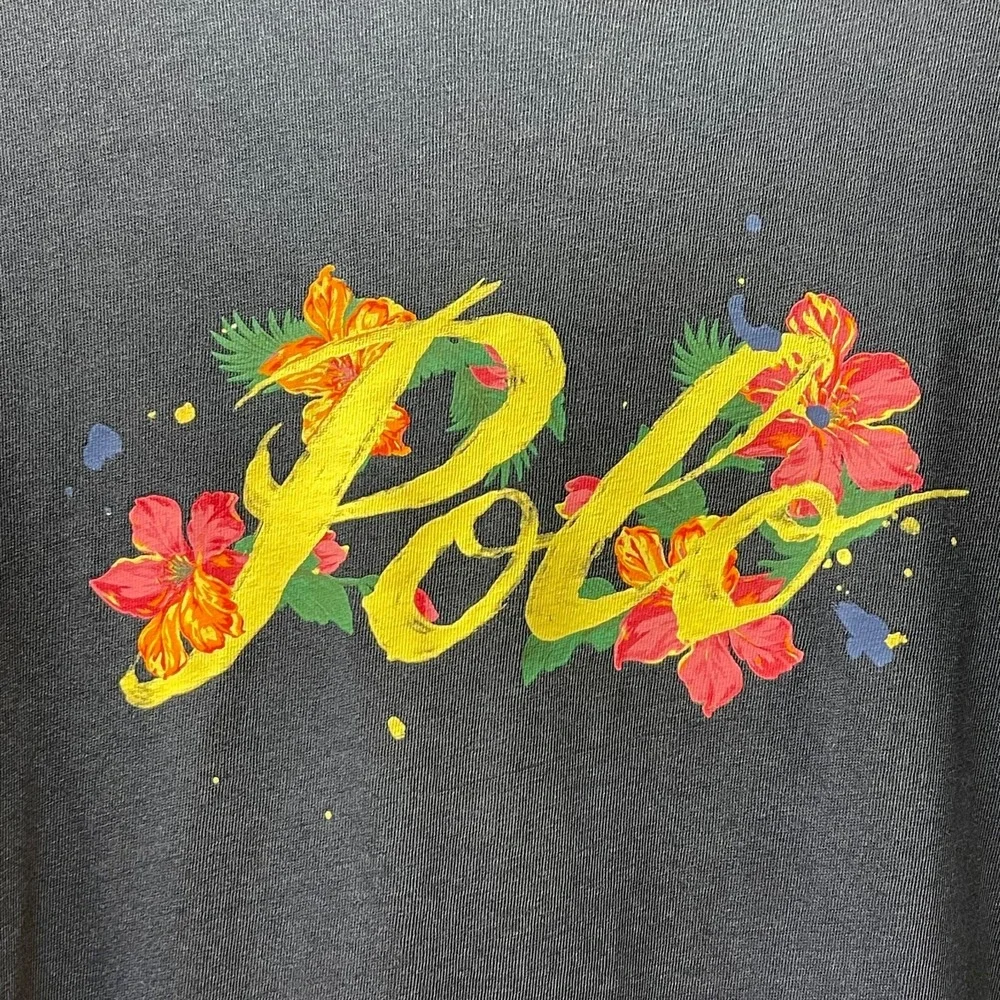 Polo Ralph Lauren Men's Size Large Navy‎ Painted Logo Graphic T Shirt